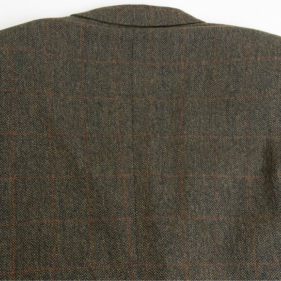 Ermenegildo Zegna Herringbone Tweed Blazer Wool Cashmere Brown Plaid 46 L EU 56 - Picture 12 of 13